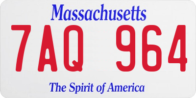 MA license plate 7AQ964