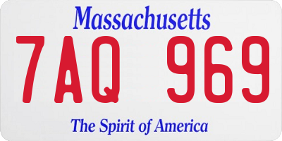 MA license plate 7AQ969
