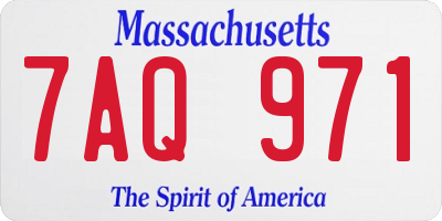 MA license plate 7AQ971