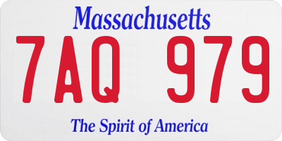 MA license plate 7AQ979
