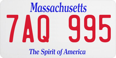 MA license plate 7AQ995