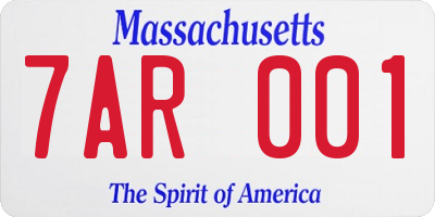 MA license plate 7AR001