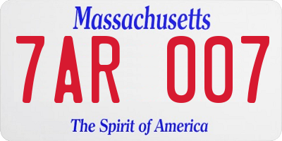 MA license plate 7AR007