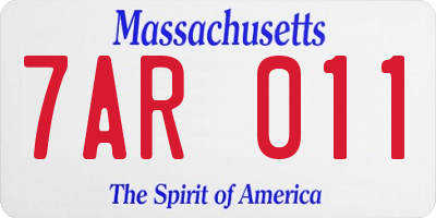 MA license plate 7AR011
