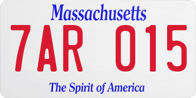 MA license plate 7AR015