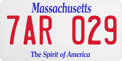 MA license plate 7AR029