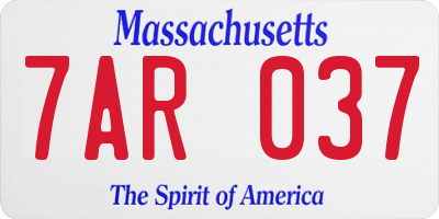 MA license plate 7AR037