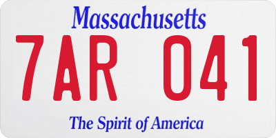 MA license plate 7AR041