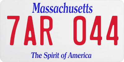 MA license plate 7AR044