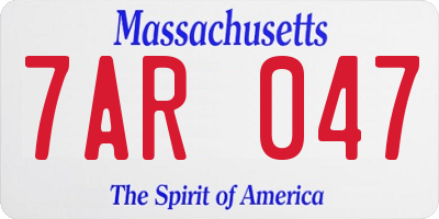 MA license plate 7AR047