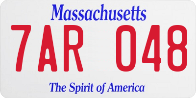 MA license plate 7AR048