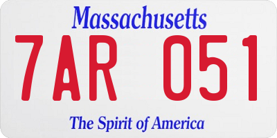 MA license plate 7AR051