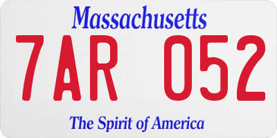 MA license plate 7AR052