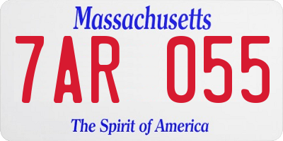 MA license plate 7AR055