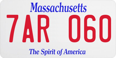 MA license plate 7AR060