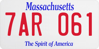 MA license plate 7AR061