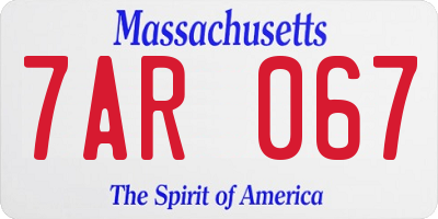 MA license plate 7AR067