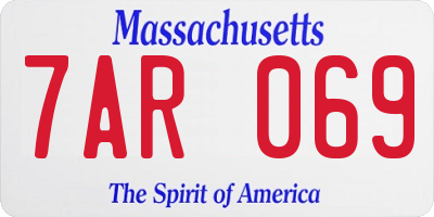 MA license plate 7AR069