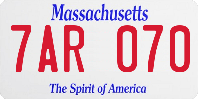 MA license plate 7AR070