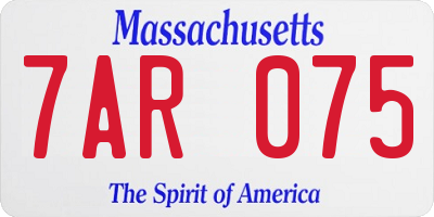 MA license plate 7AR075