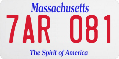 MA license plate 7AR081