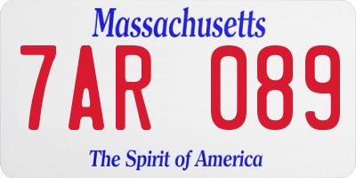 MA license plate 7AR089