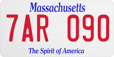 MA license plate 7AR090