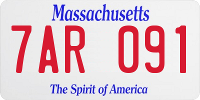 MA license plate 7AR091