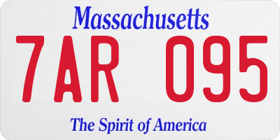 MA license plate 7AR095