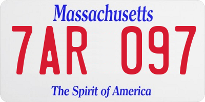 MA license plate 7AR097