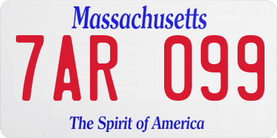 MA license plate 7AR099