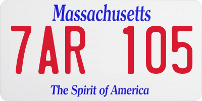MA license plate 7AR105