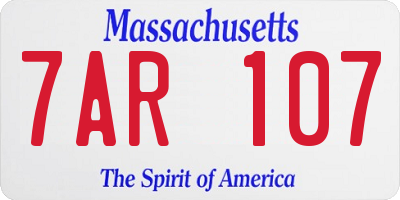 MA license plate 7AR107
