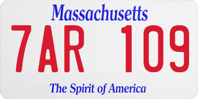MA license plate 7AR109