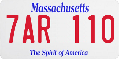 MA license plate 7AR110