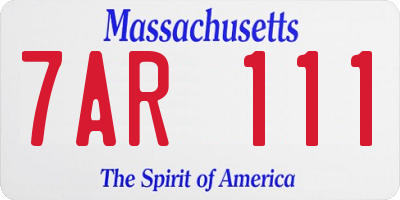 MA license plate 7AR111