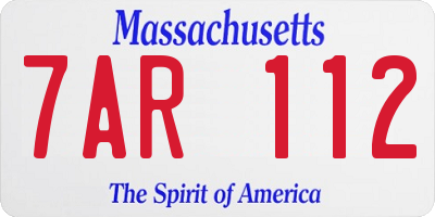 MA license plate 7AR112