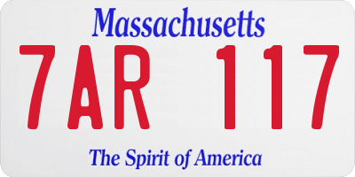 MA license plate 7AR117