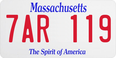 MA license plate 7AR119