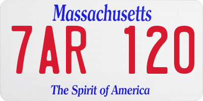 MA license plate 7AR120