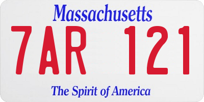 MA license plate 7AR121