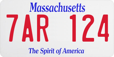 MA license plate 7AR124