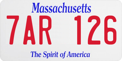 MA license plate 7AR126