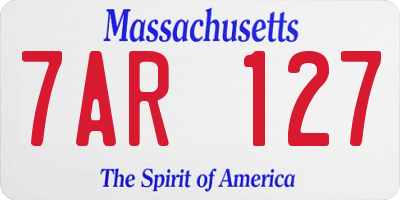 MA license plate 7AR127