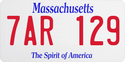 MA license plate 7AR129