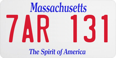 MA license plate 7AR131
