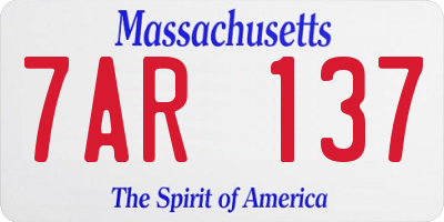 MA license plate 7AR137