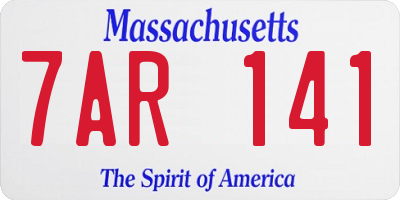 MA license plate 7AR141