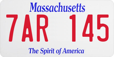 MA license plate 7AR145