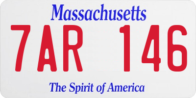 MA license plate 7AR146